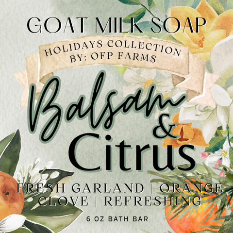 Balsam and Citrus, 6 oz Holiday Goat Milk Soap