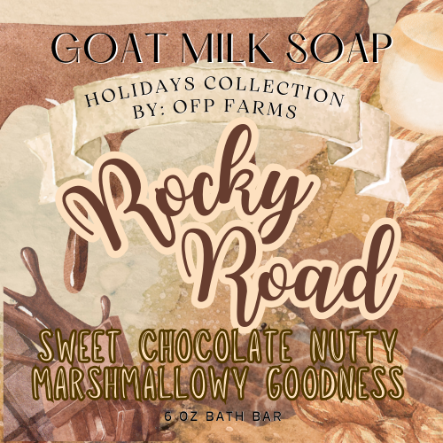 Rocky Road, 6 oz Holiday Goat Milk Soap