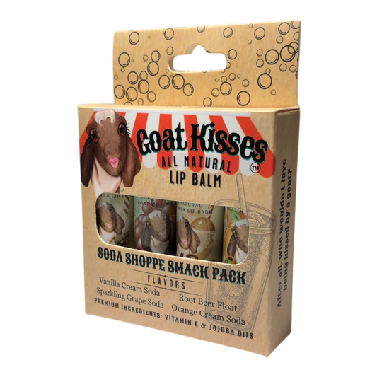 Goat Kisses(TM), Smack Pack, 4 Lip Balms, Soda Shoppe Collection