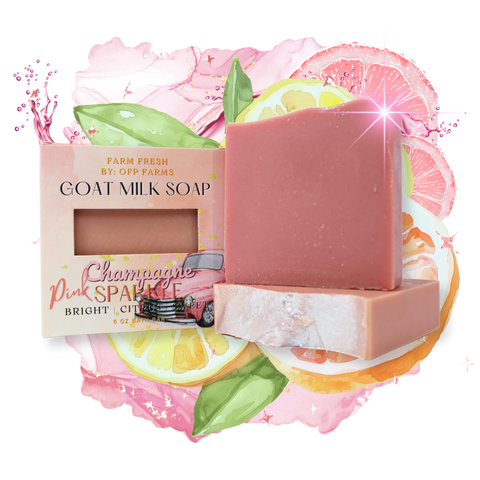 Pink Champagne Sparkle, 6 oz Goat Milk Soap