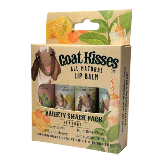 Goat Kisses(TM), Goat Milk Lip Balm, 4 Smack Pack, Variety Pack