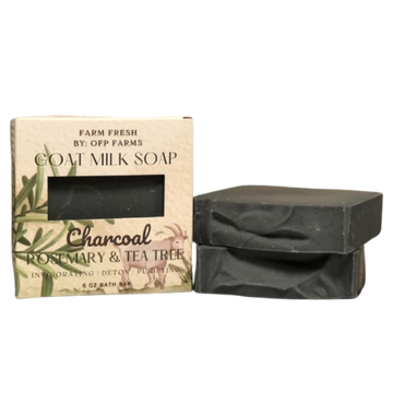 Charcoal + Rosemary & Tea Tree, Goat Milk Soap, 6 oz