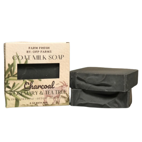 Charcoal + Rosemary & Tea Tree, Goat Milk Soap, 6 oz